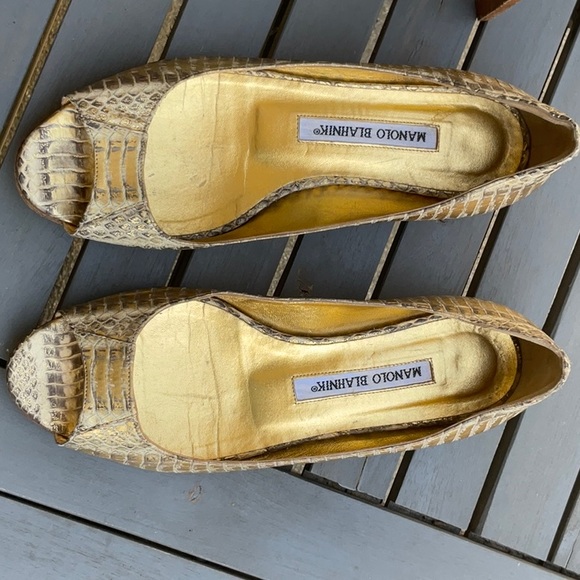 Manolo blahnik Golden Python leather. - Picture 5 of 5